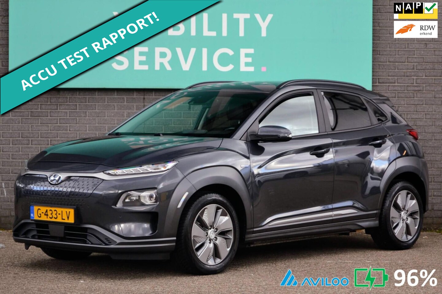 Hyundai Kona Electric - EV Premium 64 kWh SOH96% Clima ACC CarPlay Leder LED Cam - AutoWereld.nl