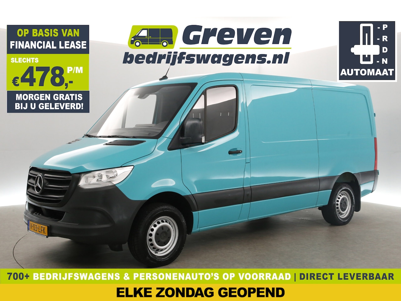 Mercedes-Benz Sprinter - 319 3.0 CDI L2H1 V6 191PK Automaat Airco Cruise Carplay Camera Navigatie 3 Persoons Trekha - AutoWereld.nl