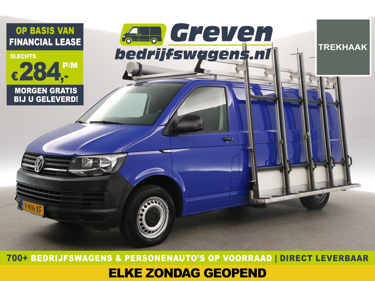 Volkswagen Transporter - 2.0 TDI L2H1 140PK Glasauto Glasresteel Trekhaak Airco Cruise Carplay Navigatie Imperiaal - AutoWereld.nl