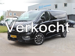 Ford Transit Custom - Sport 310 2.0 TDCI 170PK Euro6 Automaat L1 SPORT ✓ 3-zits ✓ leder ✓ trekhaak ✓ navigatie ✓