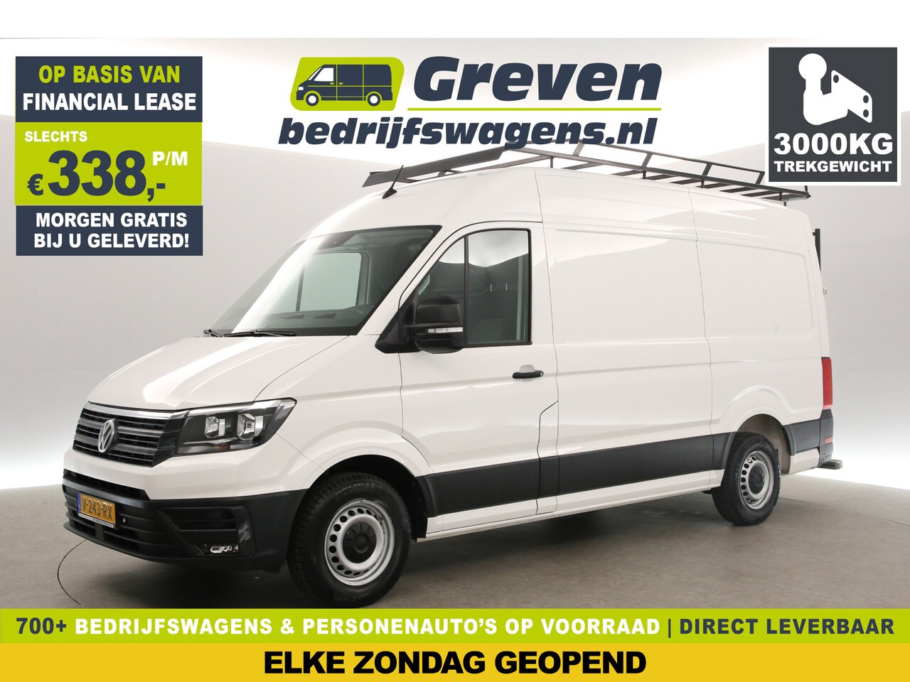 Volkswagen Crafter - 35 2.0 TDI L3H3 140PK | 3000KG Trekgew. Airco Cruise Carplay Navigatie PDC Imperiaal Elekt - AutoWereld.nl