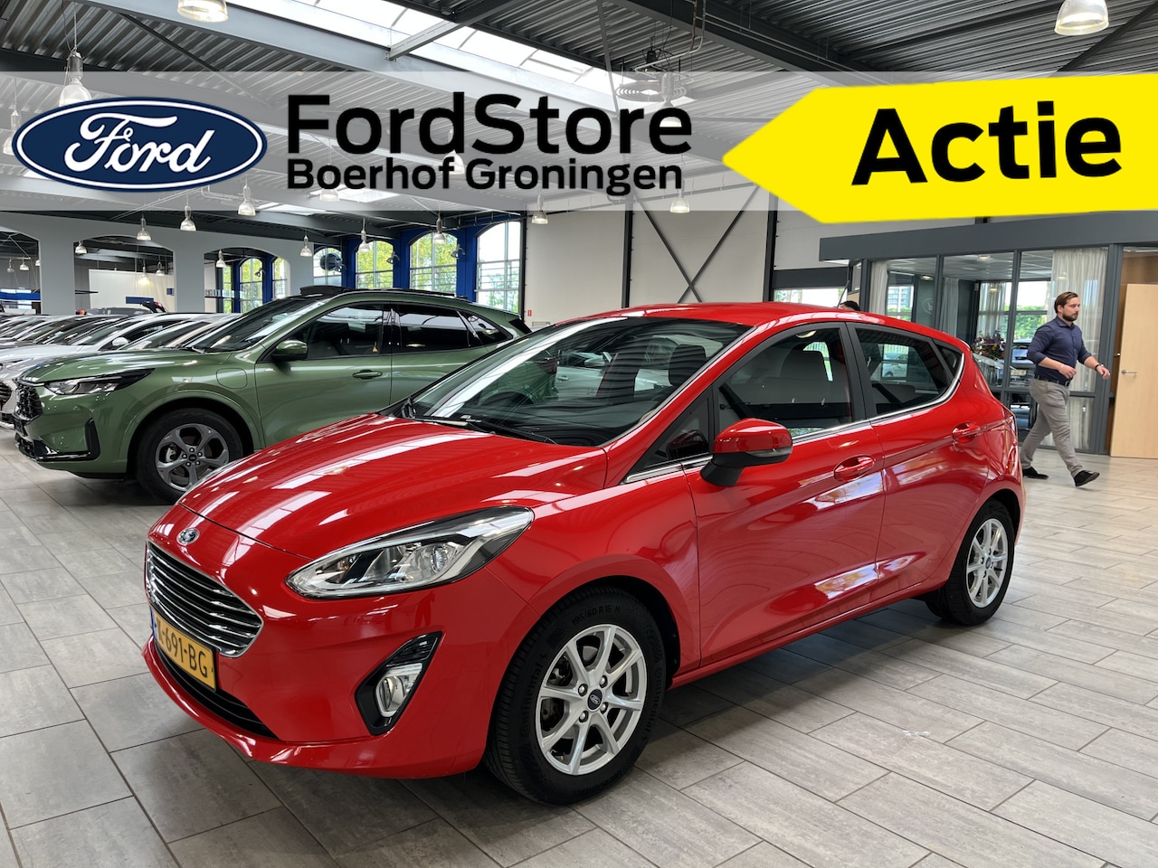 Ford Fiesta - EcoBoost Hybrid 125 pk Titanium | Clima | Cruise | Parkeersensoren | Groot scherm | Apple - AutoWereld.nl