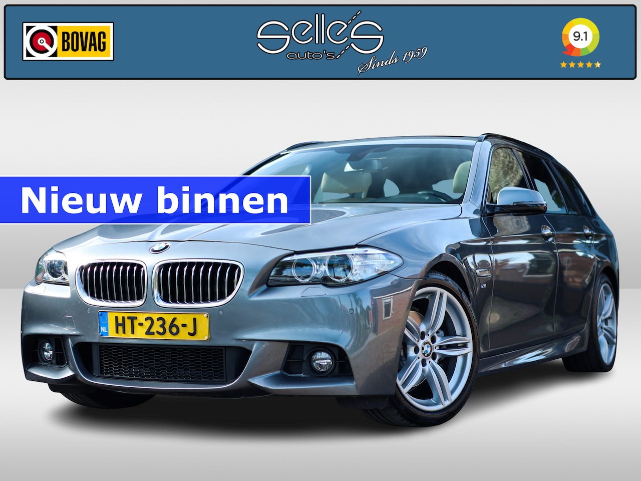 BMW 5-serie Touring - 520i High Executive Schuif-/kantel dak | Memory seat  | Lederen bekleding - AutoWereld.nl