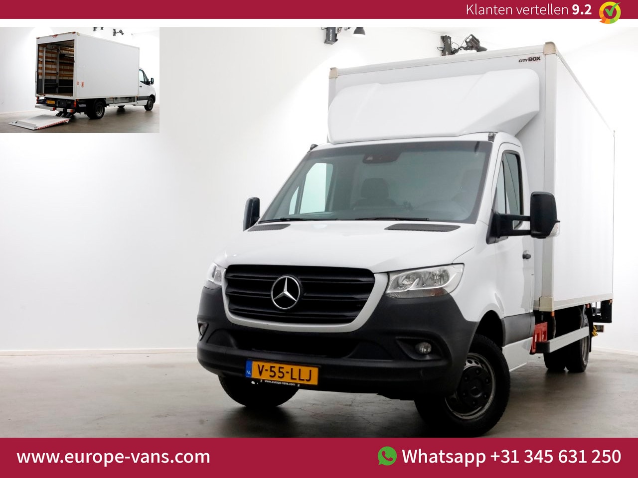Mercedes-Benz Sprinter - 516 CDI 163pk E6 7G Automaat Bakwagen met rolluik en laadklep 1000kg 02-2020 - AutoWereld.nl