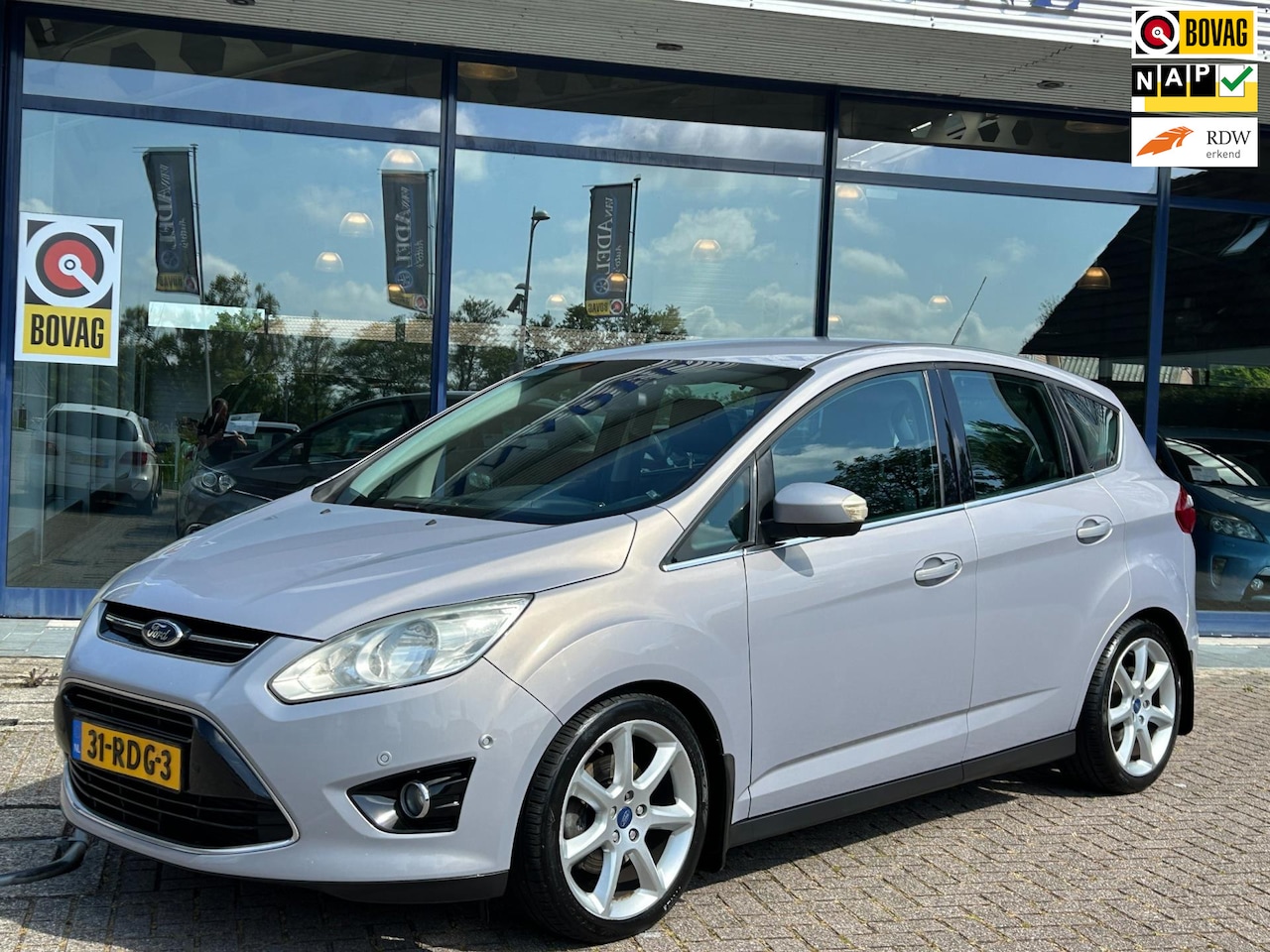 Ford C-Max - 1.6 SCTi Titanium Leer Navi Clima Cruise Park.Sens Trekhaak NAP NL-Auto Dealeronderhouden! - AutoWereld.nl