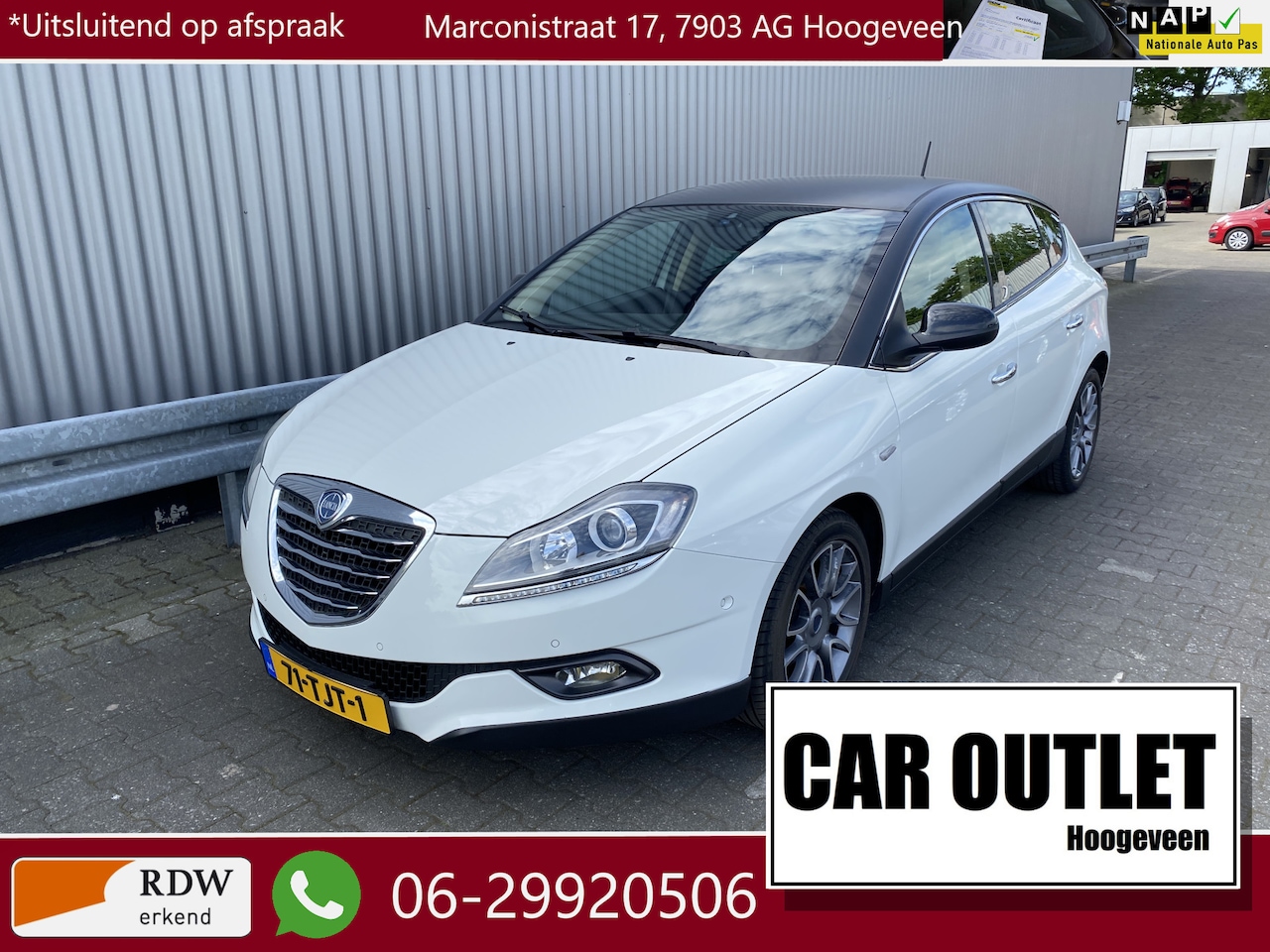 Lancia Delta - 1.4 M.air Silver 2e Eignr, Leer/Alc, Clima, Navi, CC, PDC v/a, LM, Trekh, – Inruil Mogelij - AutoWereld.nl