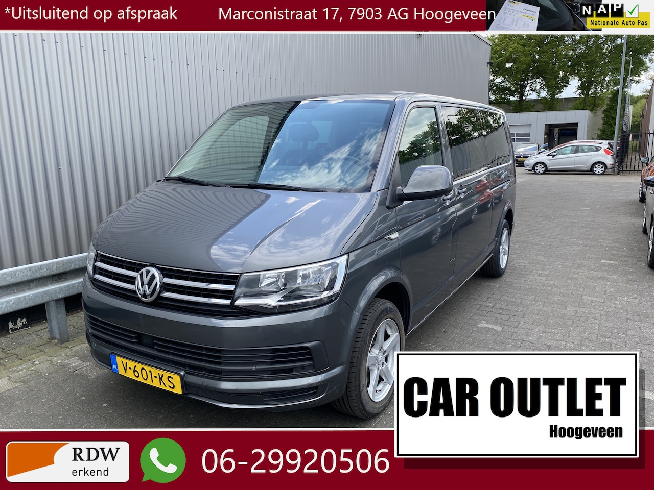 Volkswagen Transporter - 2.0 TDI L2H1 DC Comfortline Plus Clima, Navi, CC, PDC, Schuifdeur L/R, LM, Trekh, nw. APK - AutoWereld.nl