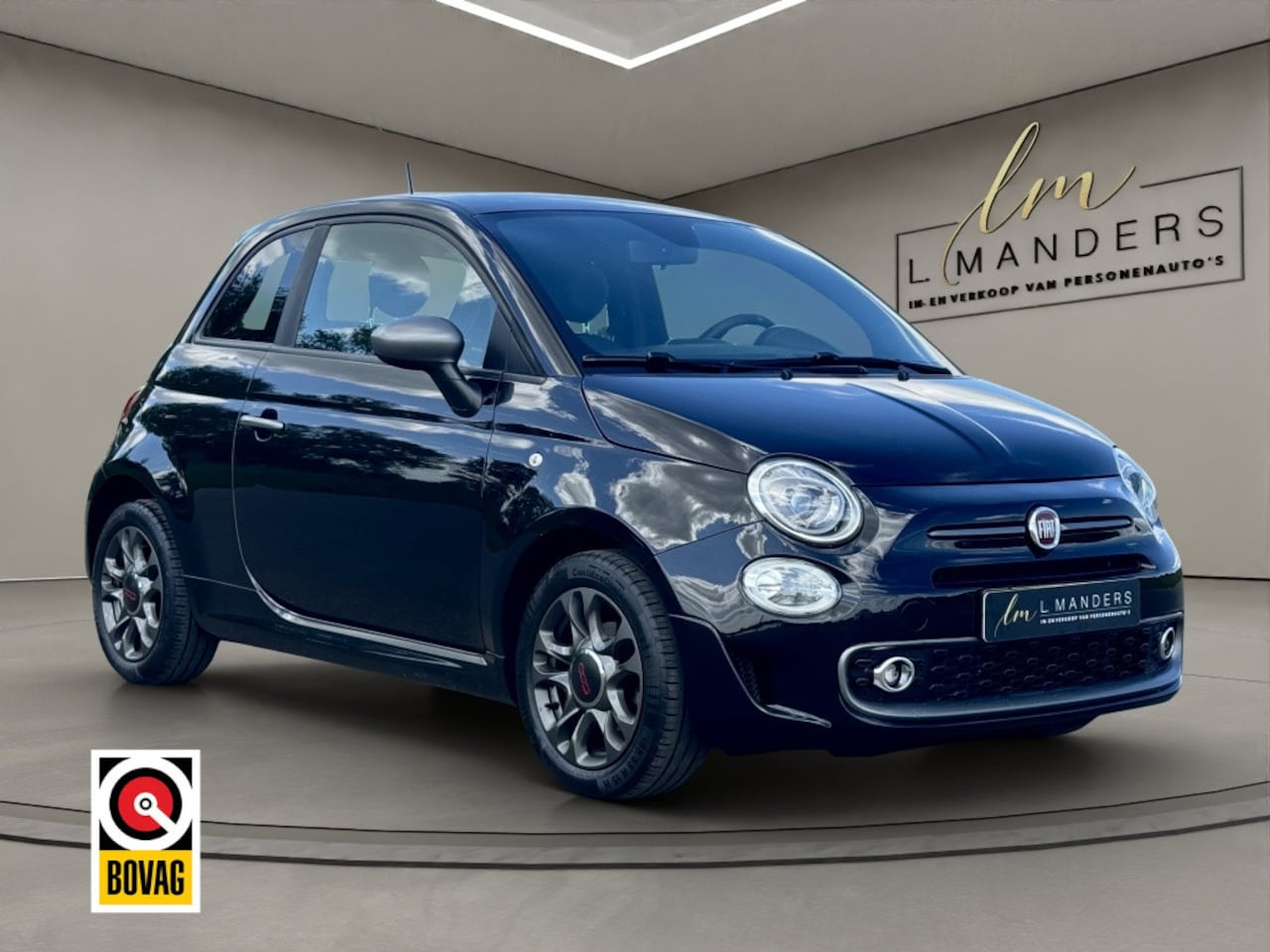 Fiat 500 - 1.2 Sport 2017 ZWART | Leder | Climate Control | Benzine - AutoWereld.nl