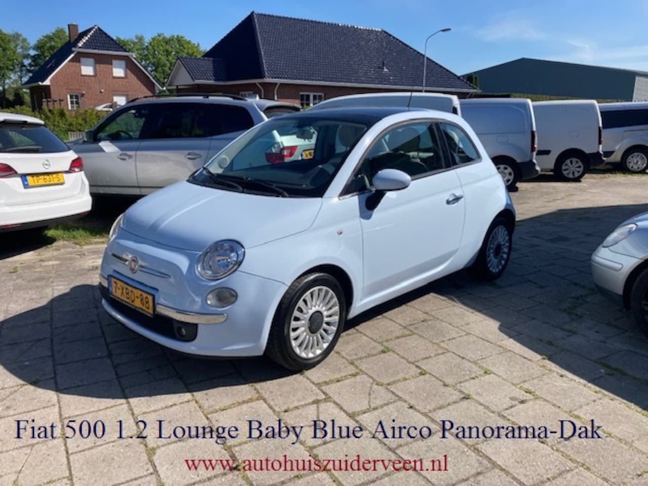 Fiat 500 - 1.2 Lounge Baby Blue Airco Panorama-Dak - AutoWereld.nl