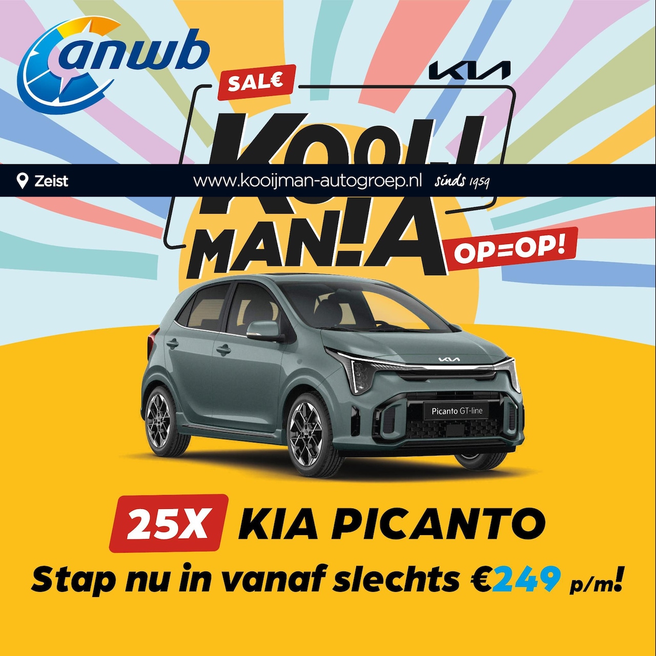 Kia Picanto - 1.0 DPI DynamicLine ANWB Private lease nu Vanaf €. 249,= per maand!! Vraag naar de voorwaa - AutoWereld.nl