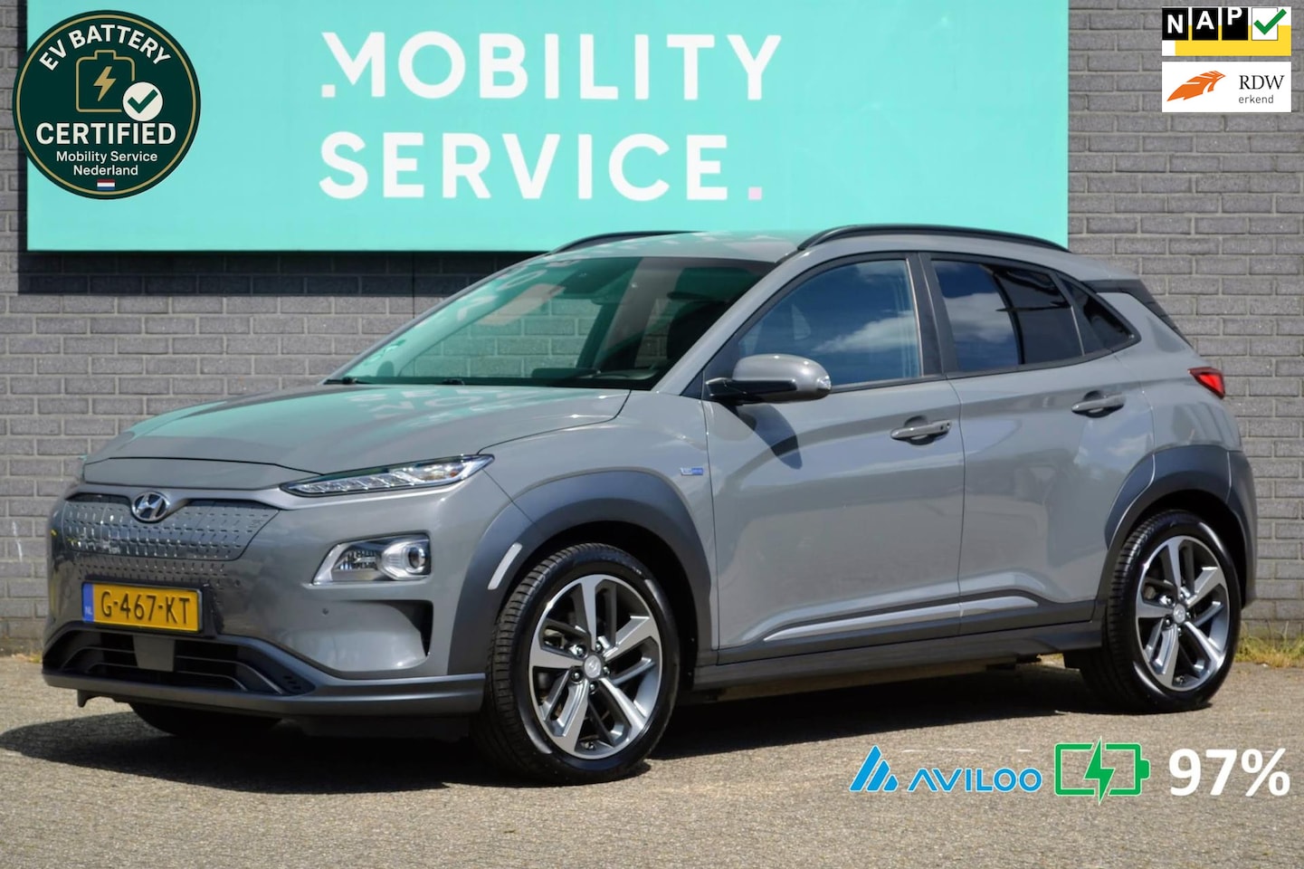 Hyundai Kona Electric - EV Premium 64 kWh SOH97% Clima ACC CarPlay Leder LED Cam - AutoWereld.nl
