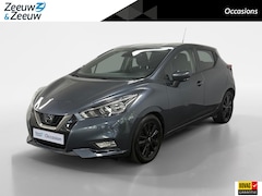 Nissan Micra - 1.0 IG-T N-Connecta AIRCO CAMERA PARKEERSENSOREN CRUISE CONTROLE 5 DEURS ZWARTE VELGEN APP