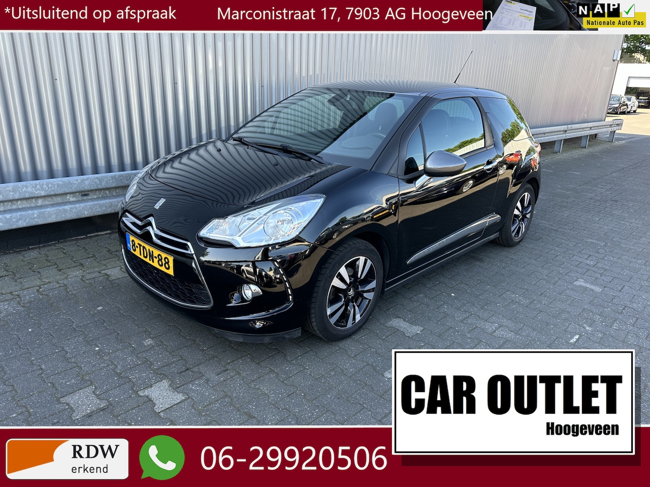 Citroën DS3 - 1.2 VTi So Chic 149Dkm NAP AUTOMAAT Navi, Clima --Inruil Mogelijk-- - AutoWereld.nl