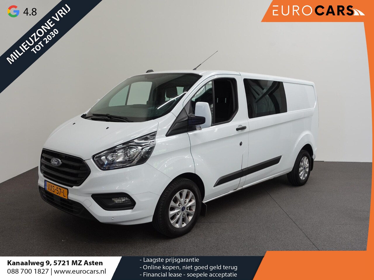 Ford Transit Custom - 300 2.0 TDCI L2H1 Trend Dubbele Cabine Automaat Airco Bluetooth Cruise Control Navi Trekha - AutoWereld.nl
