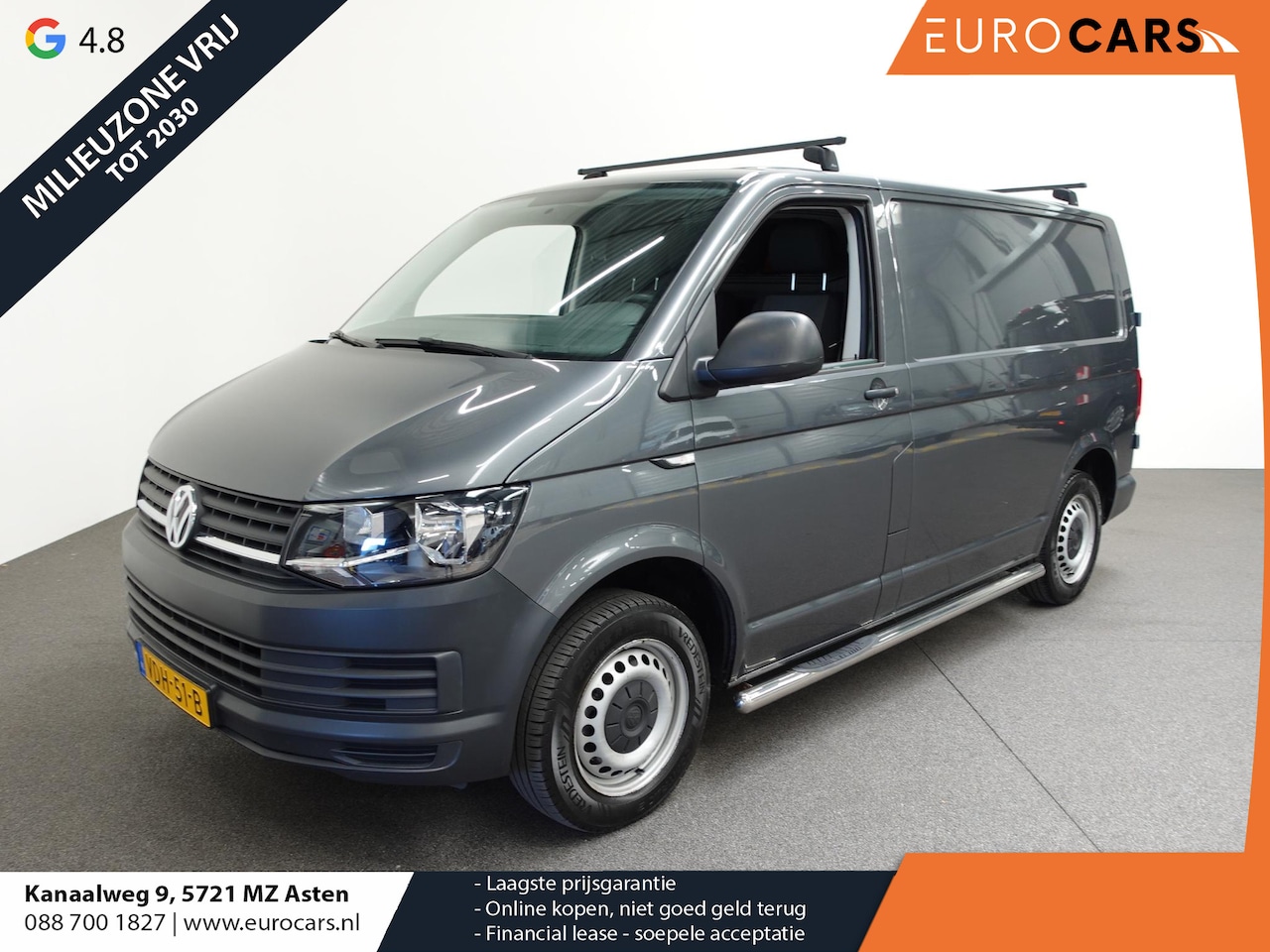 Volkswagen Transporter - 2.0 TDI L1H1 Airco Cruise control Trekhaak Parkeersensoren 3-zits Sidebars Euro6 - AutoWereld.nl