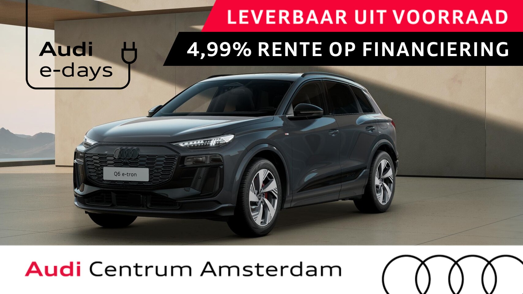 Audi Q6 e-tron - S edition 83 kWh Tech Pro, panoramadak, leder interieur, privacy glas, adapaptive air susp - AutoWereld.nl