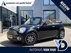 MINI Cabrio - 1.6 Cooper | Leder/Clima/Cruise/17"/Windscherm/PDC/Apple CarPlay-Android Auto