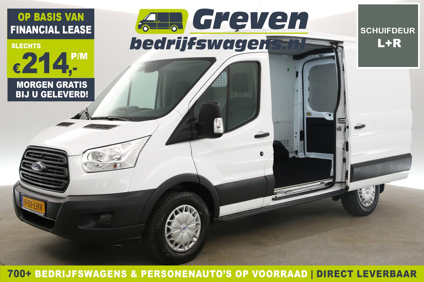 Ford Transit - 350 2.0 TDCI L2H2 Trend 170PK Airco Cruise LED 2xSchuifdeur PDC 3 Persoons Stoelverw. Tree - AutoWereld.nl