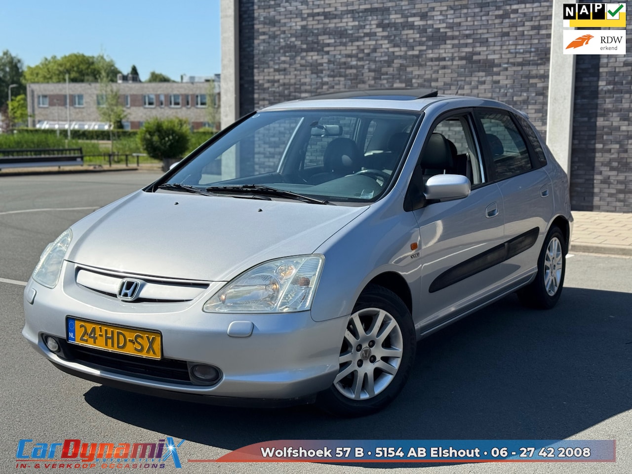 Honda Civic - 1.6i ES / AIRCO / STOELVW /DISTR VV/ LEER / TREKHAAK / RIJD SCHAKELT HEERLIJK! - AutoWereld.nl