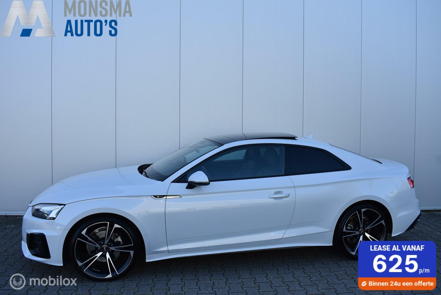 Audi A5 Coupé - 40 TFSI S-Line Suzukagrau B&O LaserLED Pano 20" LMV ACC Carplay Virtual Etc. Unieke auto! - AutoWereld.nl