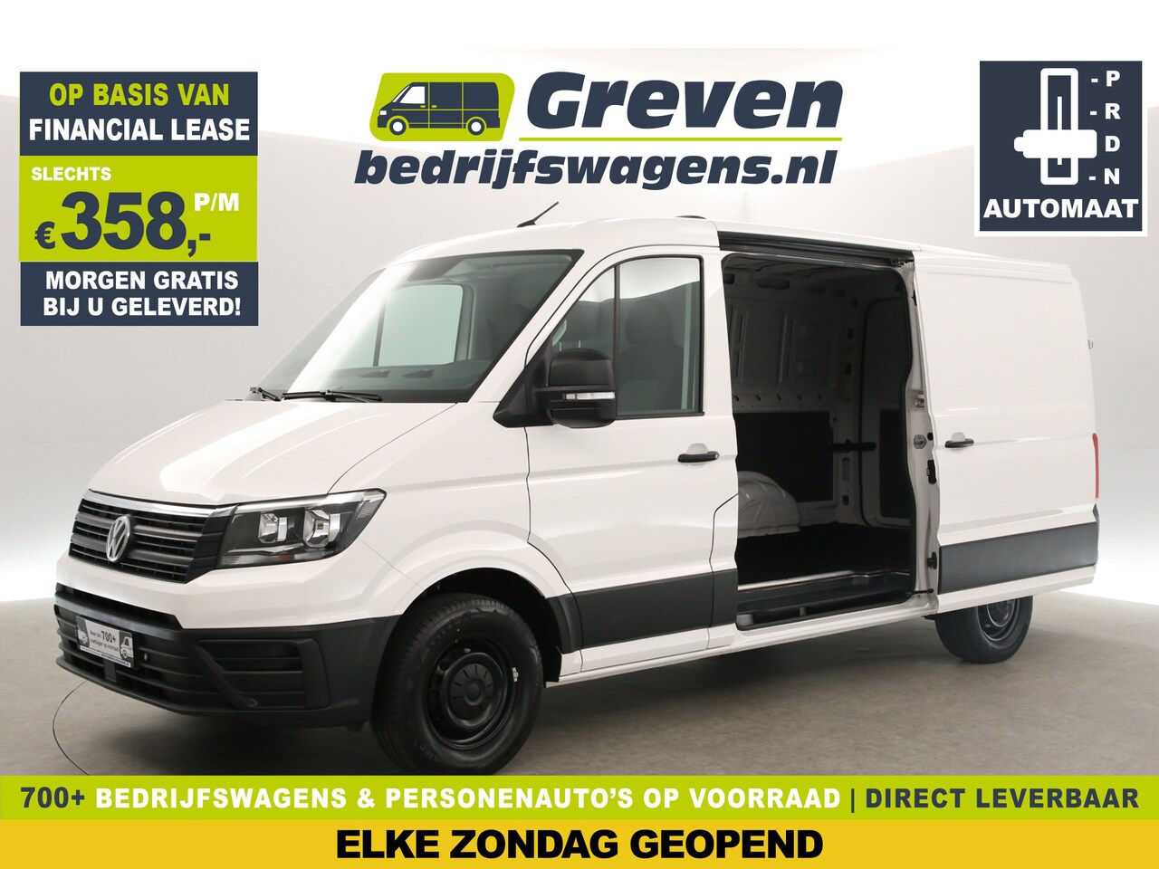 Volkswagen Crafter - 30 2.0 TDI L3H2 177PK 3000KG Trekgew. Automaat DSG Airco Cruise Carplay 2xSchuifdeur Navi - AutoWereld.nl