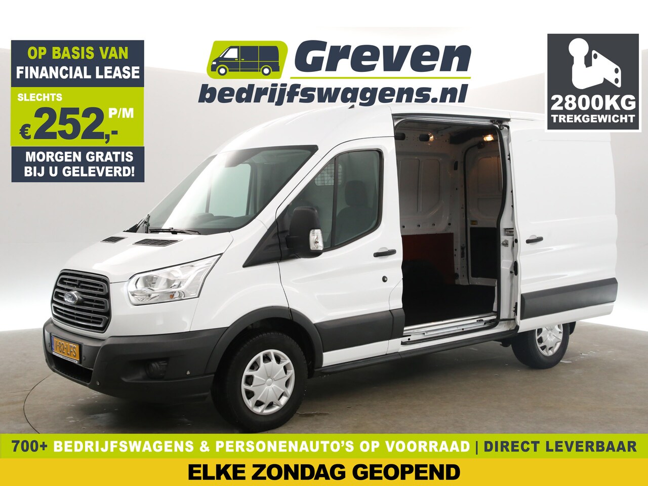 Ford Transit - 350 2.0 TDCI L2H2 170PK 2800KG Trekgew. Airco Cruise 2xSchuifdeur PDC Elektrpakket Trekhaa - AutoWereld.nl