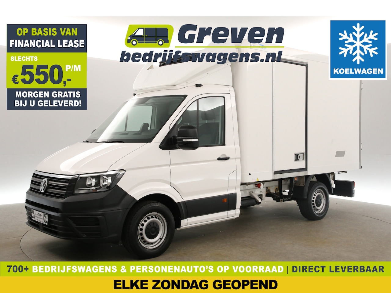 Volkswagen Crafter - 35 2.0 TDI 177PK Koelwagen Bakwagen Zijdeur Airco Koelauto 3 Persoons Laadbak Achterdeuren - AutoWereld.nl