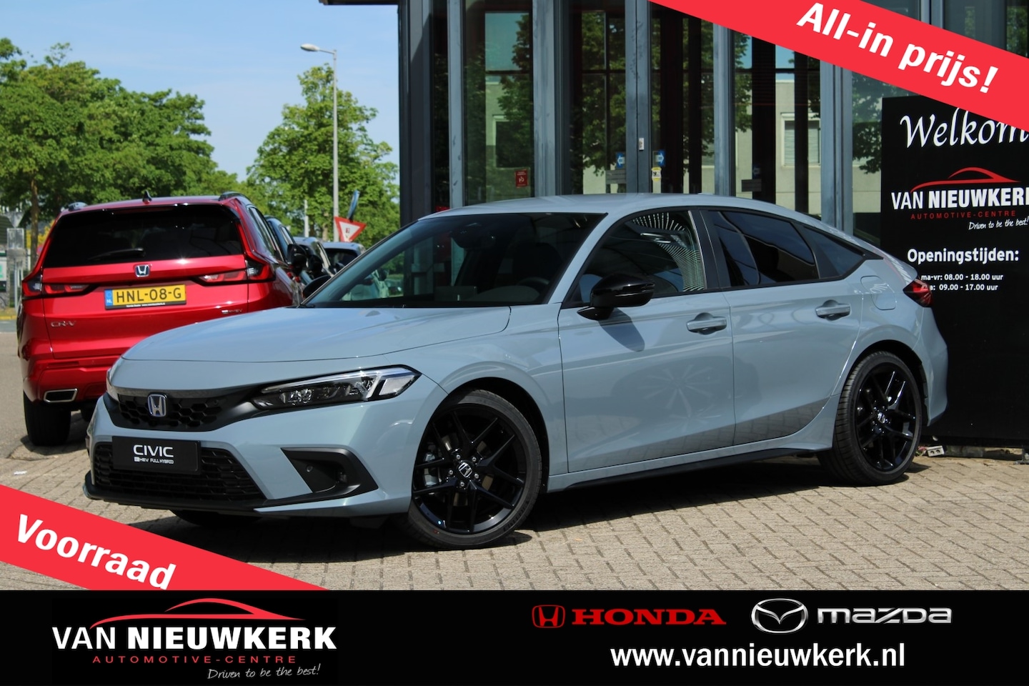 Honda Civic - 2.0 HYBRID 184PK Automaat Sport Draadloze Telefoonlader Draadloze Carplay 18inch - AutoWereld.nl