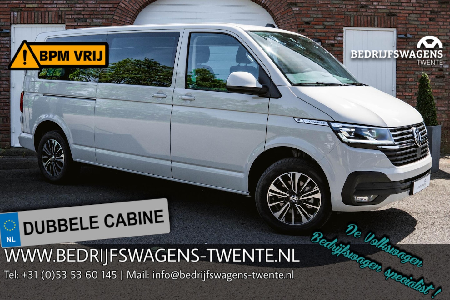 Volkswagen Transporter Caravelle - 2.0 TDI L2H1 32 DC Caravelle T6.1 150 PK DSG DUB/CAB - AutoWereld.nl