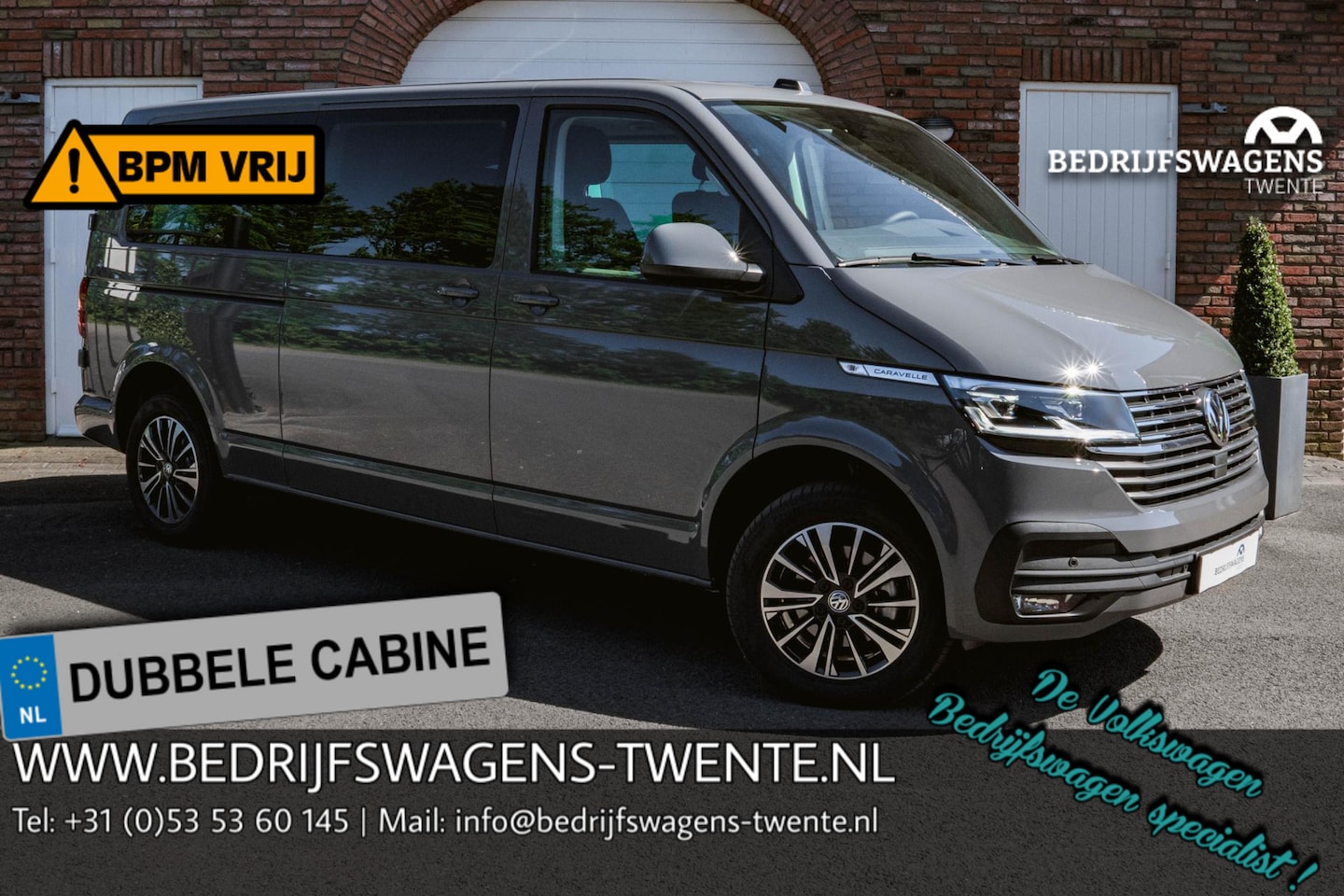 Volkswagen Transporter Caravelle - 2.0 TDI L2H1 32 DC Caravelle T6.1 150 PK DSG DUB/CAB - AutoWereld.nl