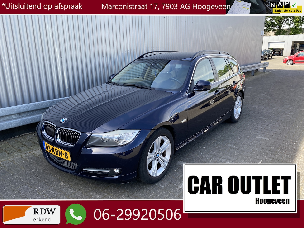 BMW 3-serie Touring - 318i Business Line Leer, Navi groot, CC, PDC, LM, Afn.Trekh, nw. APK – Inruil Mogelijk – - AutoWereld.nl