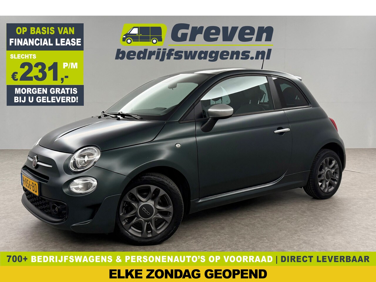 Fiat 500 - 0.9 TwinAir Turbo Rockstar LED Pano View Clima Cruise Navi PDC 15"LMV - AutoWereld.nl