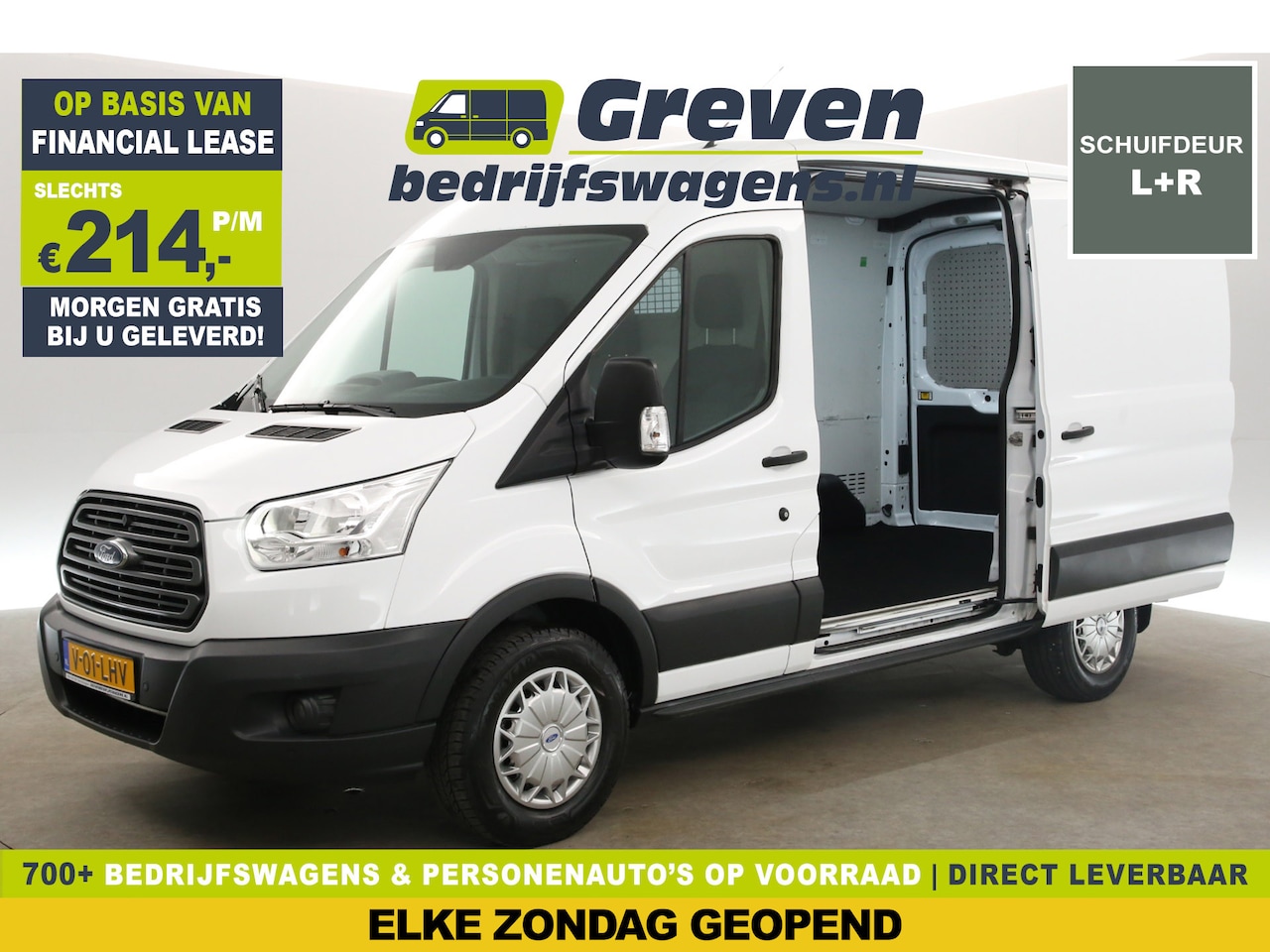 Ford Transit - 350 2.0 TDCI L2H2 Trend 170PK Airco Cruise LED 2xSchuifdeur PDC 3 Persoons Stoelverw. Tree - AutoWereld.nl