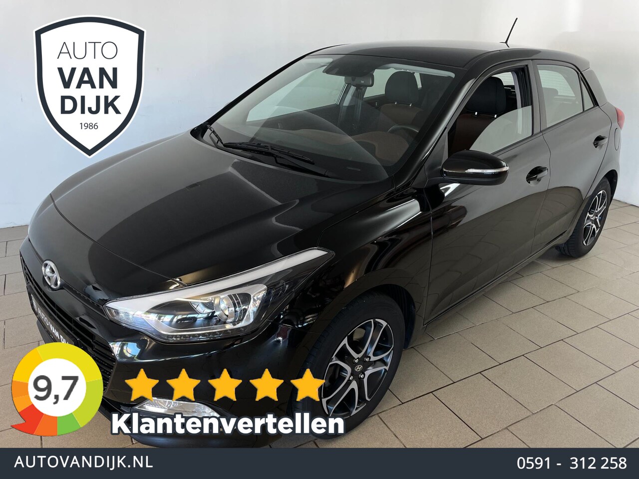 Hyundai i20 - 1.0 T-GDI Comfort AIRCO NAVI CRUISE MULTI STUUR ELEK RAMEN CENT VERG PDC ZWARTE VELGEN ZEE - AutoWereld.nl