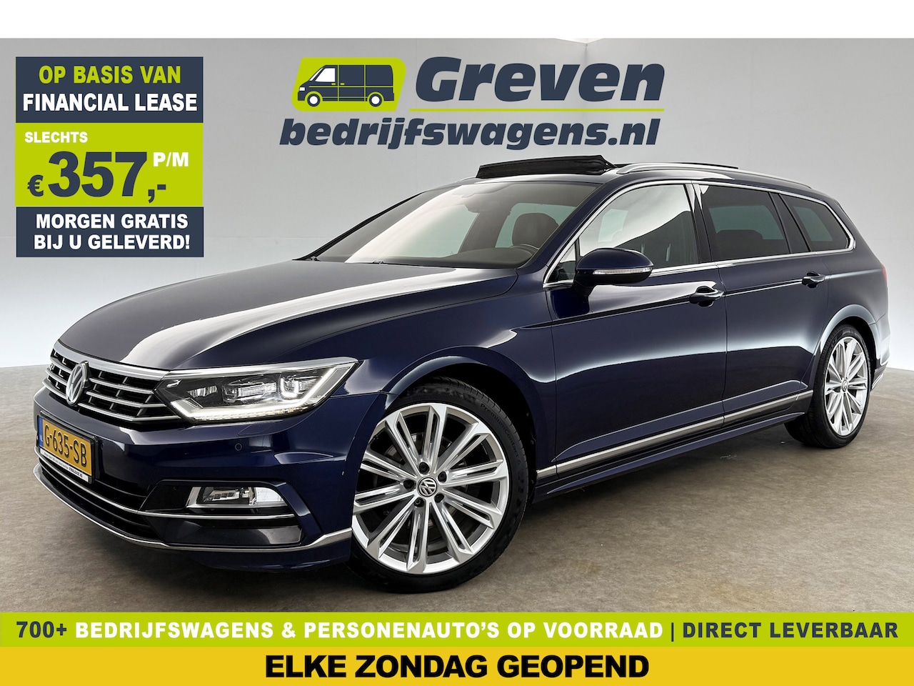 Volkswagen Passat Variant - 1.5 TSI 150PK R-line DSG Pano LED ACC Virtual Carplay Trekhaak Camera Navi Clima PDC Leder - AutoWereld.nl