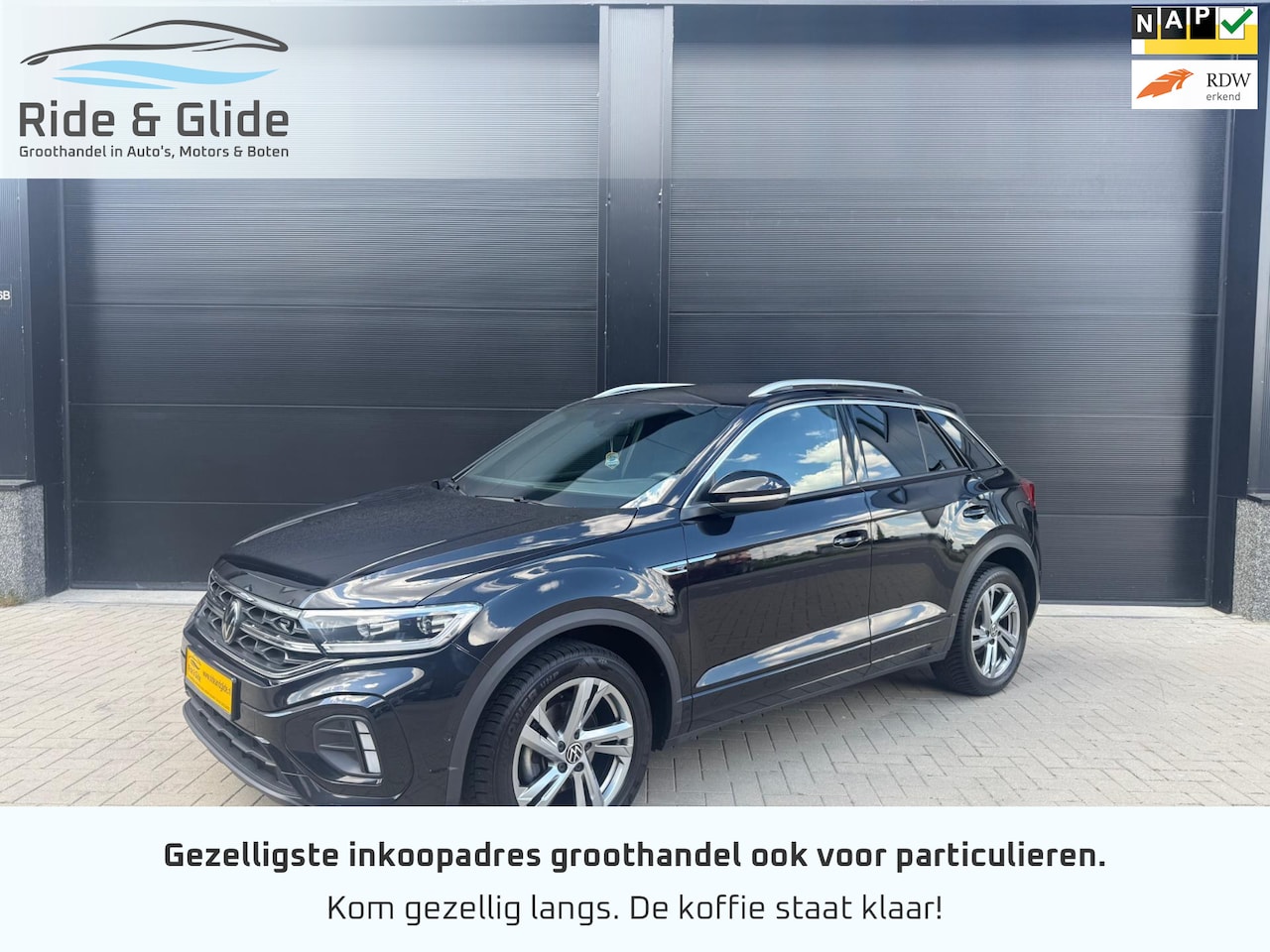 Volkswagen T-Roc - 1.0 TSI R-Line 2023 black full ops garantie navi virtual - AutoWereld.nl