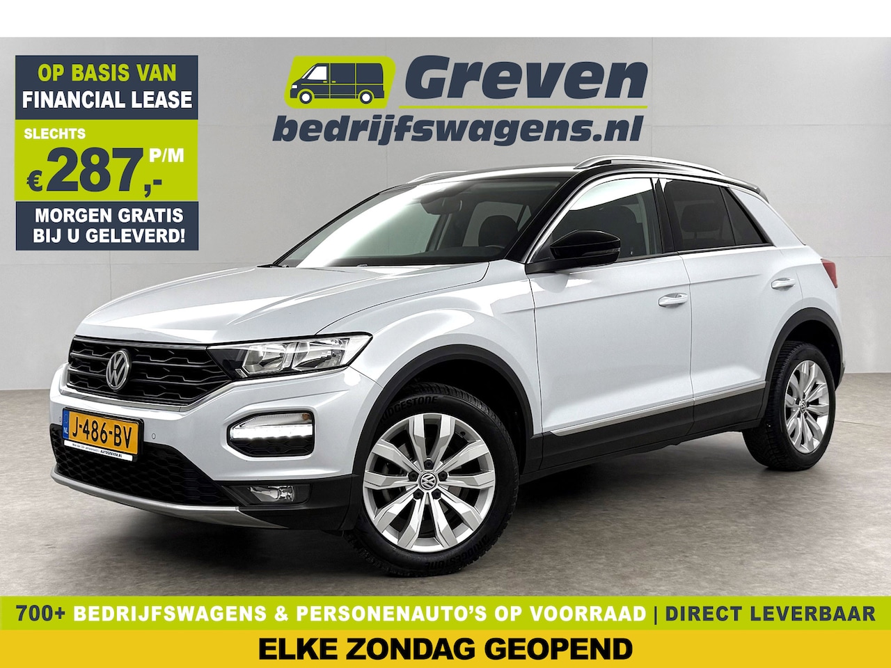 Volkswagen T-Roc - 1.0 TSI Style Business LED Carplay Clima ACC Virtual Parelmoer 17"LMV Navigatie Parkeersen - AutoWereld.nl