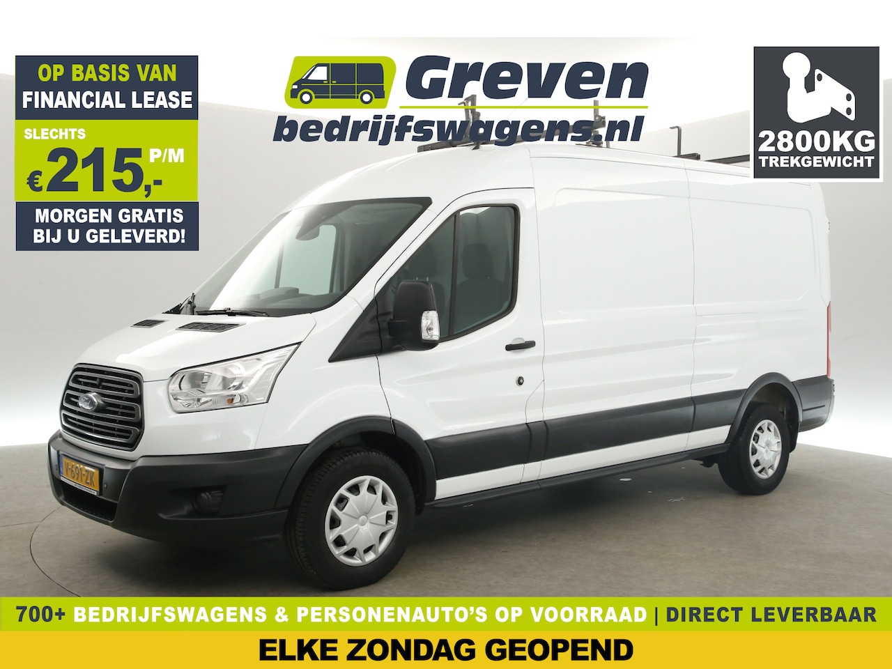 Ford Transit - 350 2.0 TDCI L3H2 2800KG Trekgew. Trekhaak Ladderlift Airco Cruise PDC 3 Persoons Elektrpa - AutoWereld.nl
