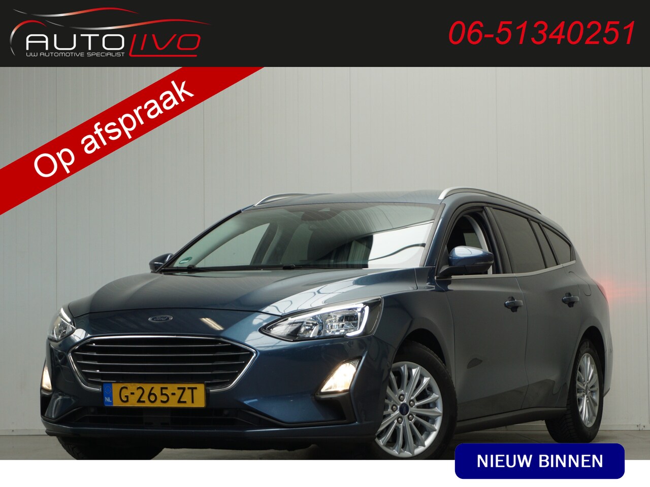 Ford Focus Wagon - 1.5 EcoBlue Titanium Business AUTOMAAT! B & O NAVI AD. CRUISE CLIMA ST. VERW. etc. - AutoWereld.nl