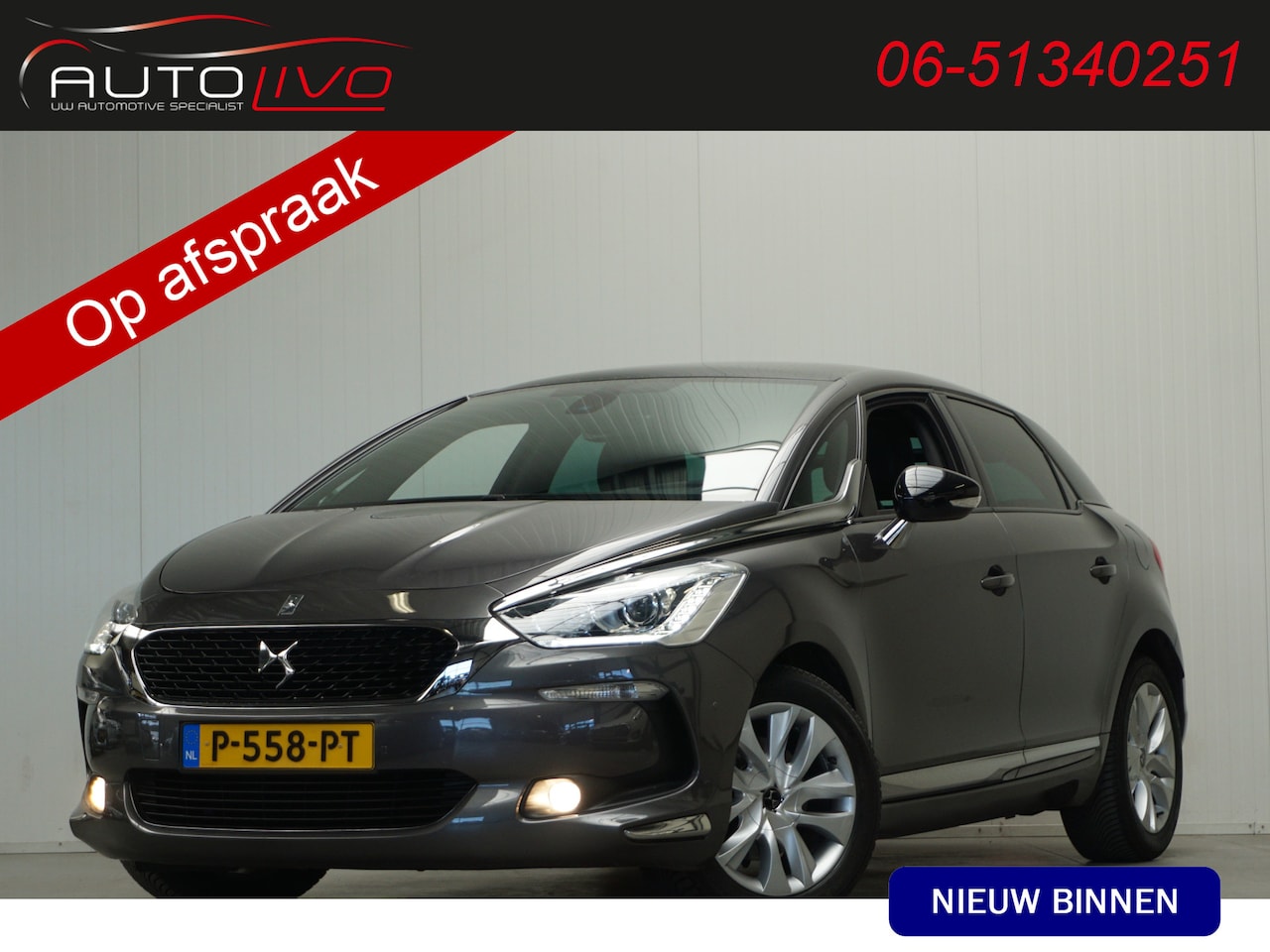 DS 5 - 1.6 THP Chic AUTOMAAT! 165 PK! PANO H. LEER NAVI CLIMA PDC CAMERA etc. - AutoWereld.nl