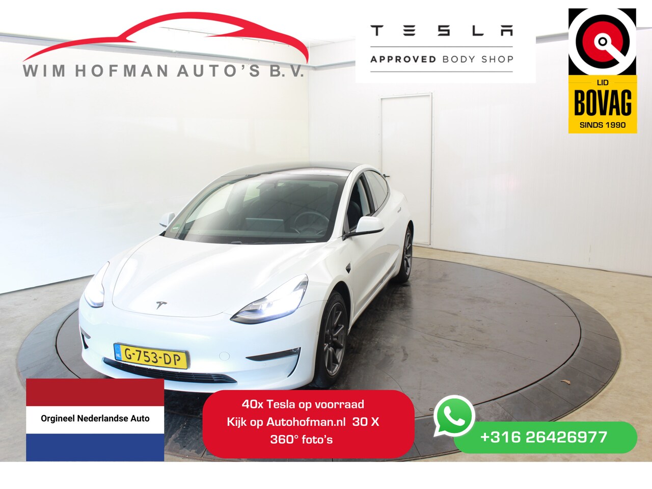 Tesla Model 3 - Long Range RWD Long Range AWD 75 kWh electr. aklep blackline Camera leder panodak - AutoWereld.nl