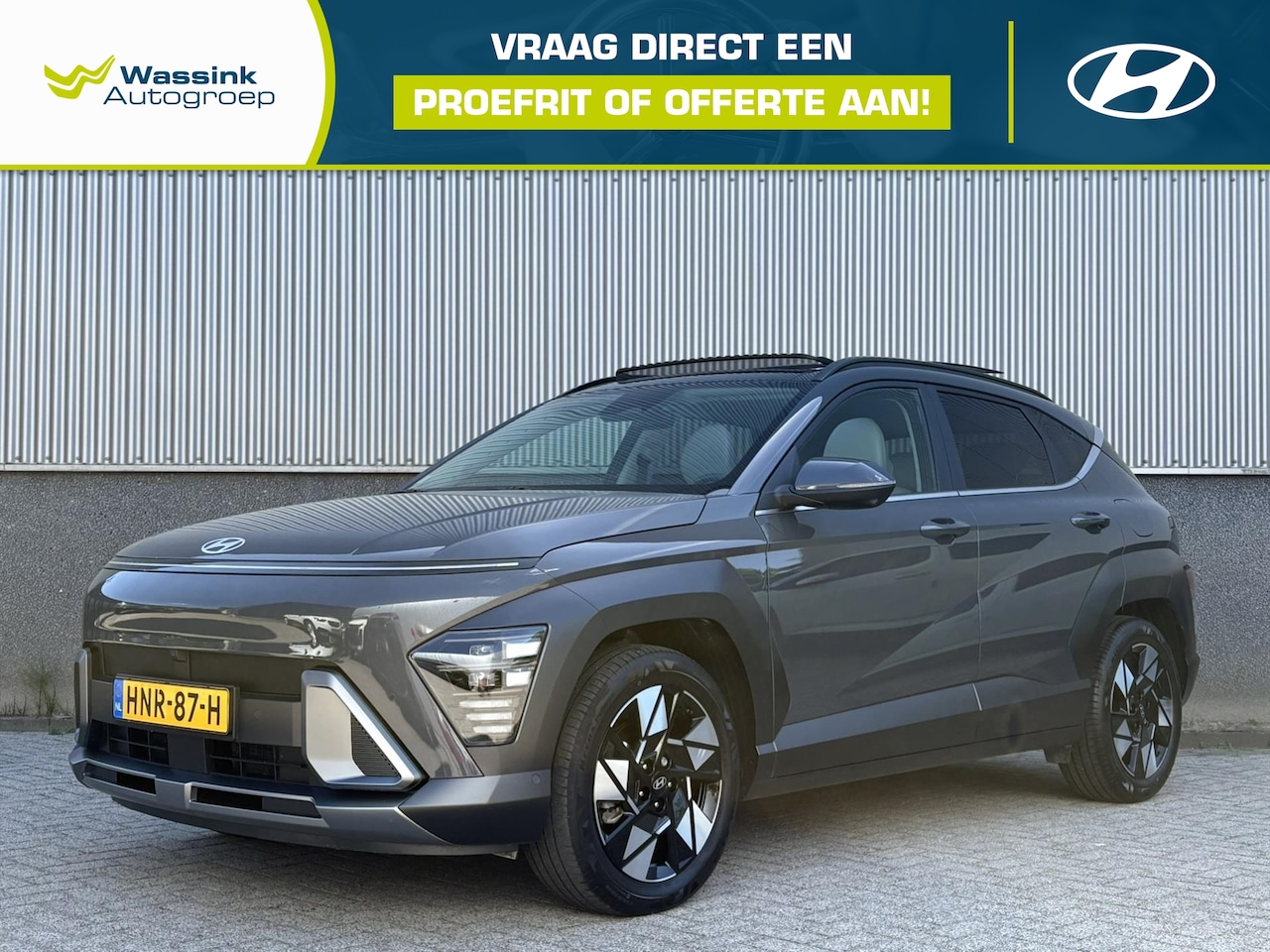 Hyundai Kona - 1.6 GDI HEV 141pk DCT Premium Sky | 360° Camera | Schuif-/Kantel Dak | Voorstoelen Elektri - AutoWereld.nl