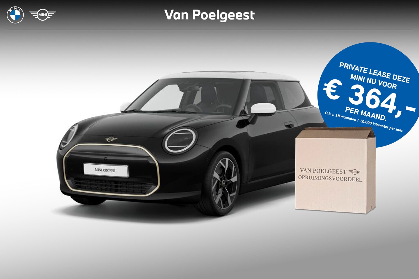 MINI Cooper - Cooper E Favoured L 40.7 kWh | Pakket L | Dak en spiegelkappen in wit | Opruimingsvoordeel - AutoWereld.nl