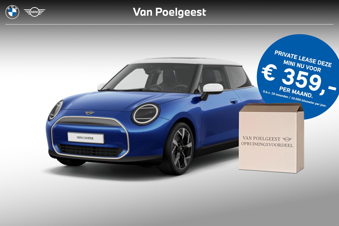 MINI Cooper - Cooper E Favoured L 40.7 kWh | Pakket M | Dak en spiegelkappen in wit | Opruimingsvoordeel - AutoWereld.nl