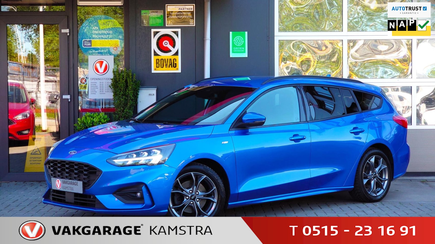 Ford Focus Wagon - 1.0 EcoB. Hybrid ST Line NAP DAB+/Navi/Cam - AutoWereld.nl