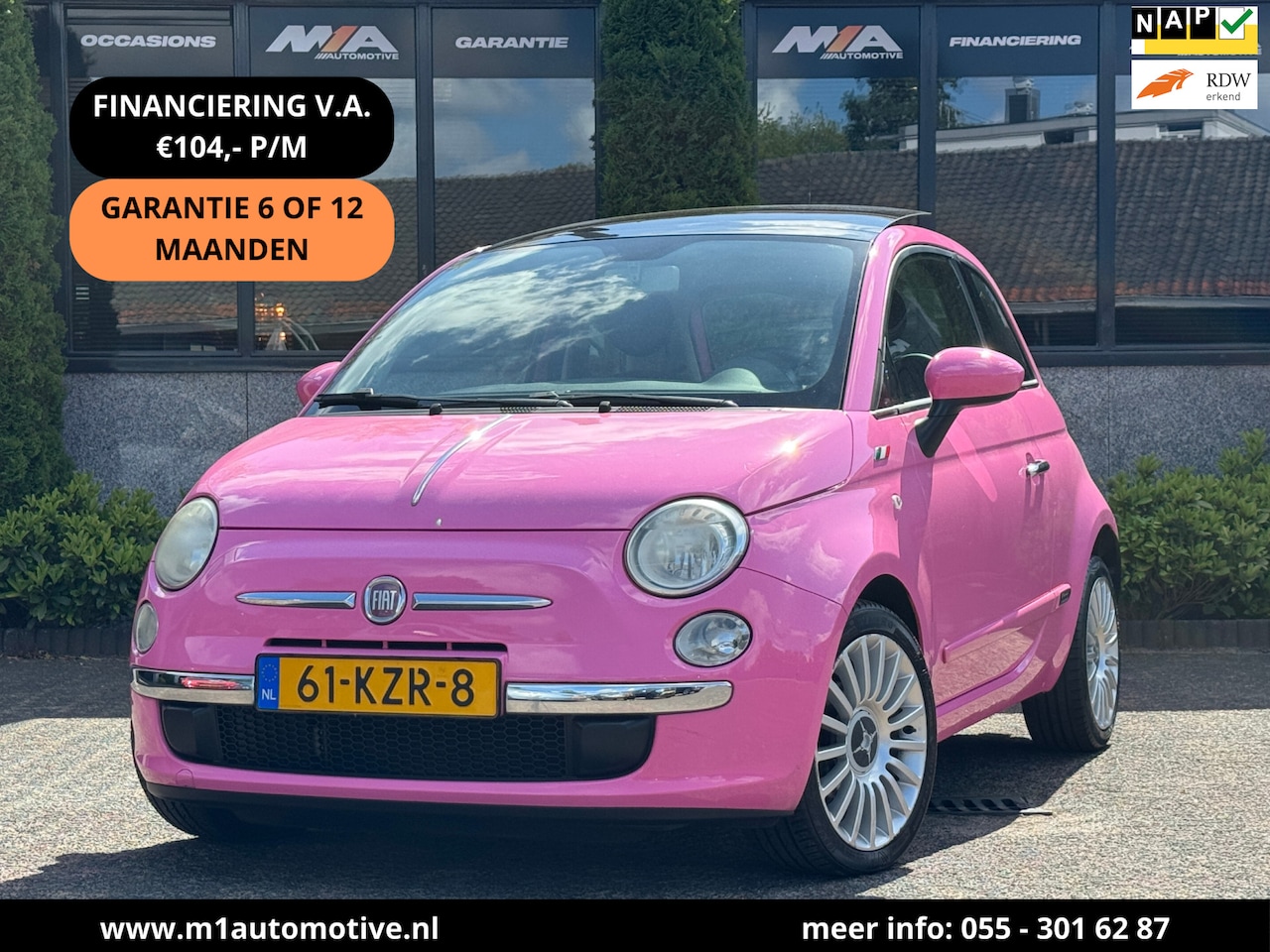 Fiat 500 - 1.2 Rosa AUTOMAAT | PANO | A/C | 1E EIG - AutoWereld.nl