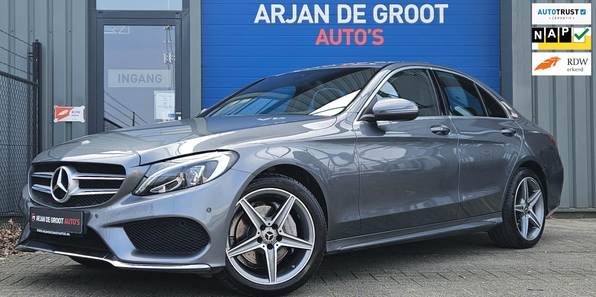 Mercedes-Benz C-klasse - 180 156PK AMG line Navi Cruise Ecc Trekhaak LED Leder - AutoWereld.nl