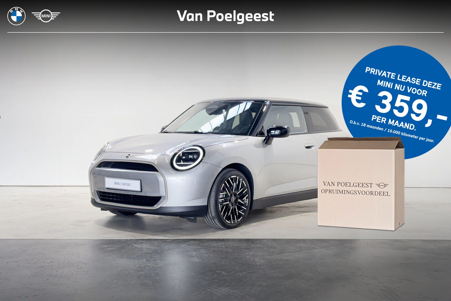MINI Cooper - Cooper E Favoured M Pakket M | Dak en spiegelkappen Jetblack | 18" LM Night Flash Spoke 2 - AutoWereld.nl