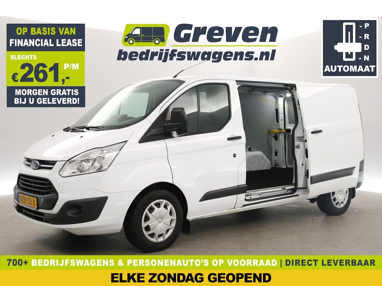 Ford Transit Custom - 340 2.0 TDCI L2H1 Trend 170PK Automaat 2xSchuifdeur Airco Cruise 3 Persoons Parkeersensore - AutoWereld.nl