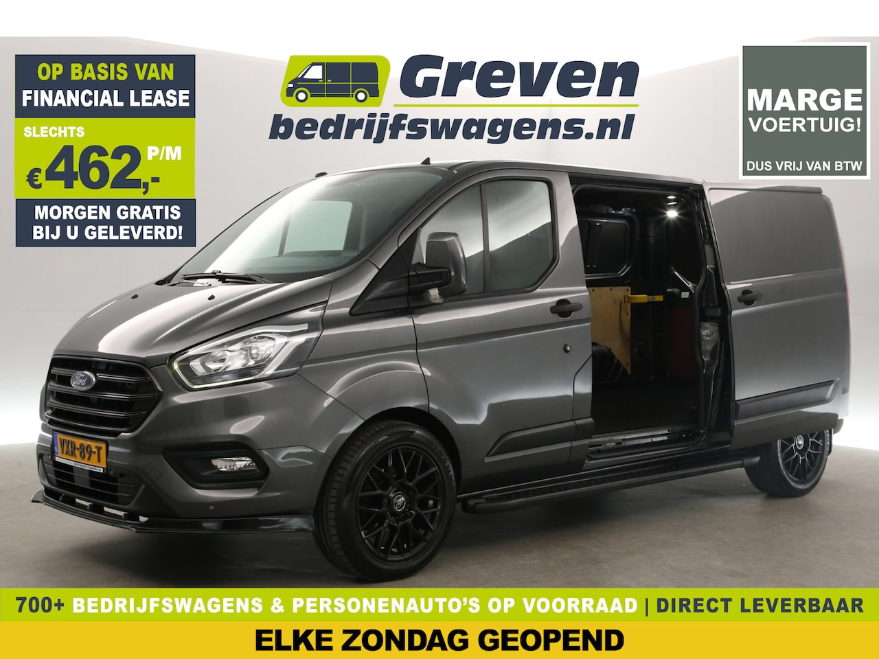 Ford Transit Custom - 300 2.0 TDCI L2H1 Limited 170PK Marge Automaat Airco 2xSchuifdeur Camera Cruise PDC 3 Pers - AutoWereld.nl